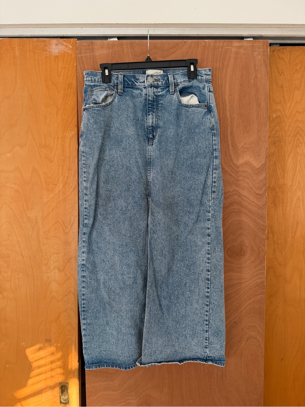 Long Denim Skirt with slit in the middle